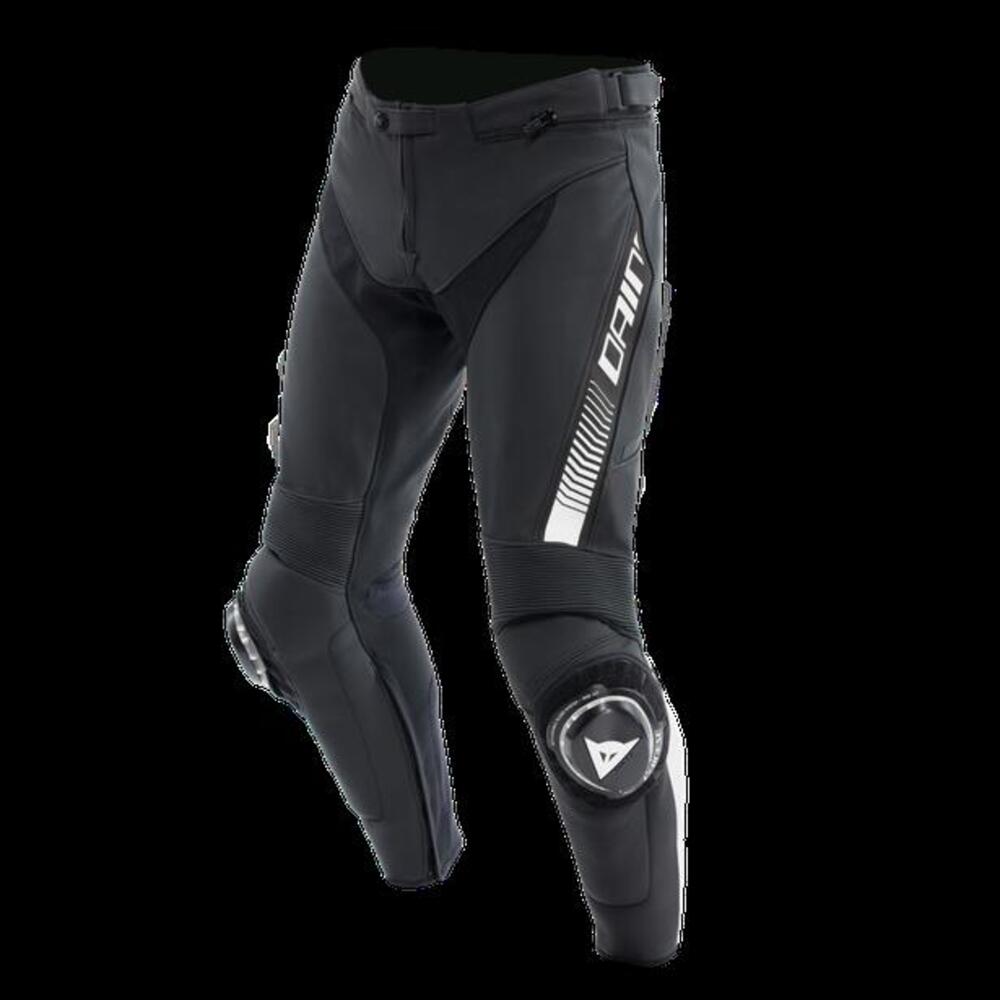 Pantaloni moto pelle Dainese SUPER SPEED Nero Bian