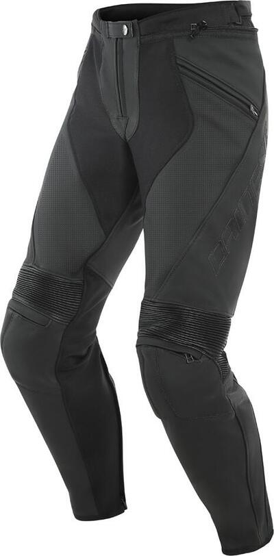 Pantaloni moto pelle estivi Dainese PONY 3 Nero op