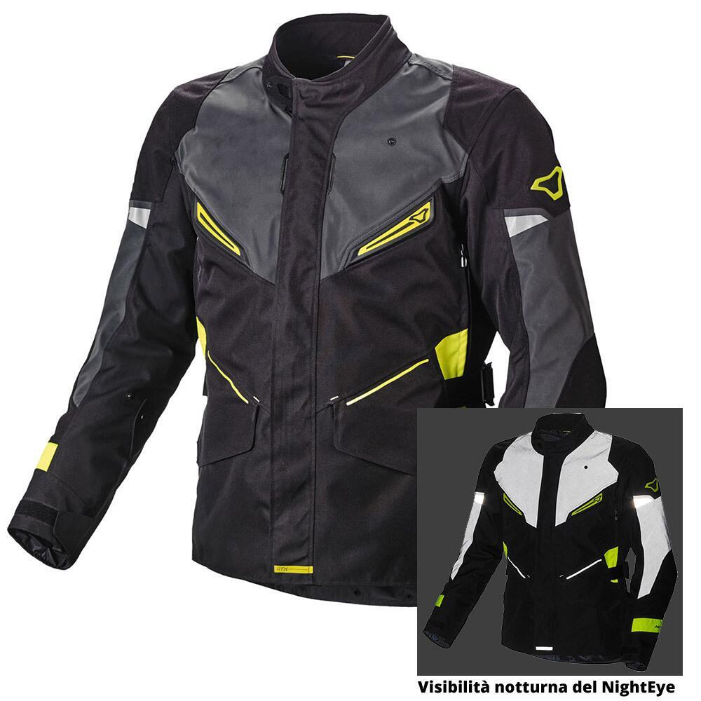 Giacca moto touring Macna Sonar WP Night Eye Giall