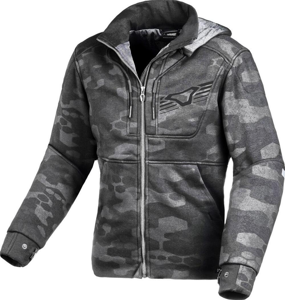 Felpa moto donna estiva Macna District Nero Grigio