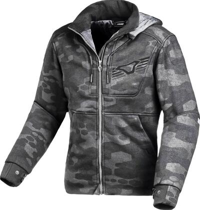 Felpa moto donna estiva Macna District Nero Grigio