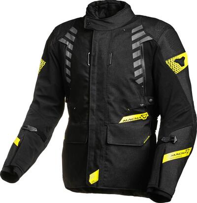 Giacca moto touring Macna Ultimax Nero Giallo