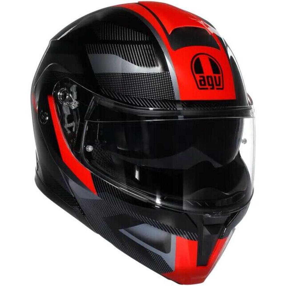 Casco Modulare AGV Streetmodular Ledro Nero Rosso