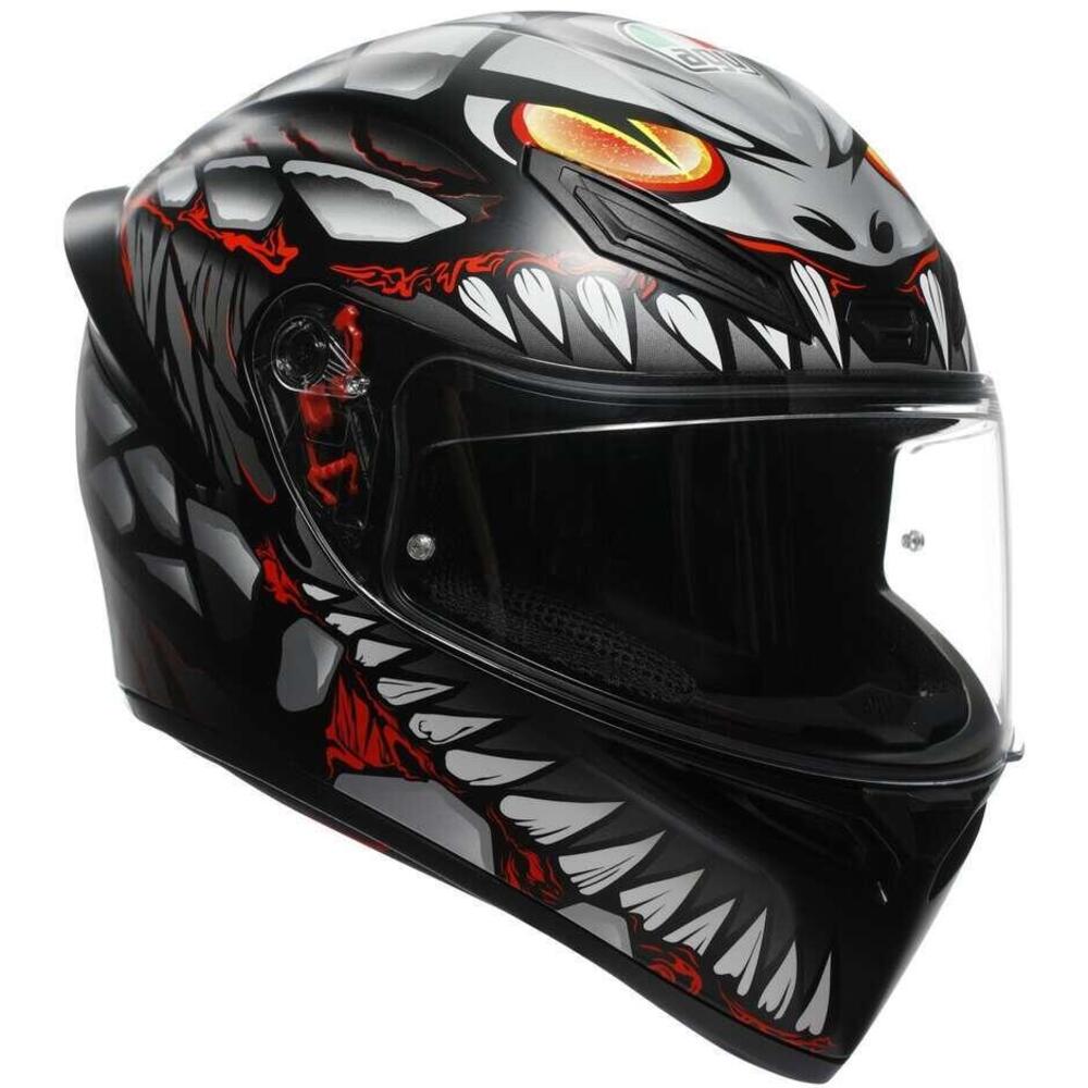 Casco Integrale AGV K1 S Lyzard Opaco Nero Grigio