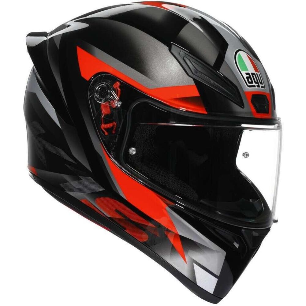 Casco Integrale AGV K1 S Fastlap Nero Grigio Rosso