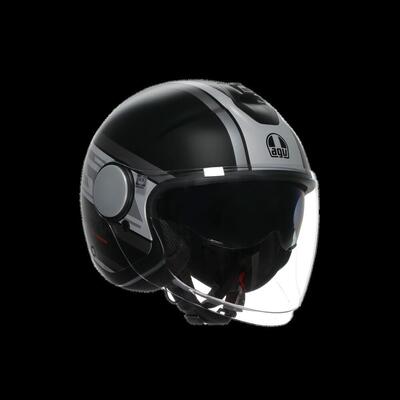 casco jet AGV Eteres Mondello nero argento