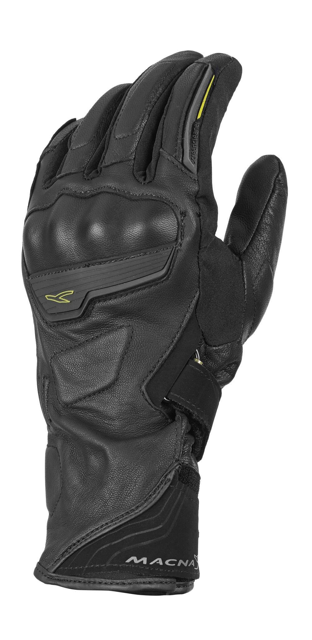 Guanti moto pelle estivi Macna Solid OutDry WP ner