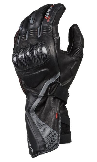 Guanti moto pelle estivi racing Macna Apex Nero