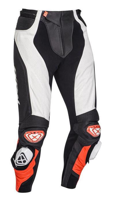 Pantaloni moto pelle Ixon VENDETTA EVO Nero Bianco
