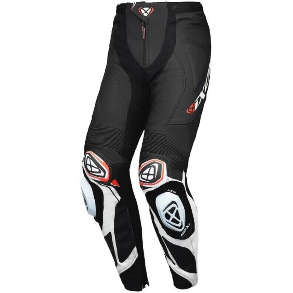 Pantalone moto pelle Ixon VORTEX 3 PT Nero bianco