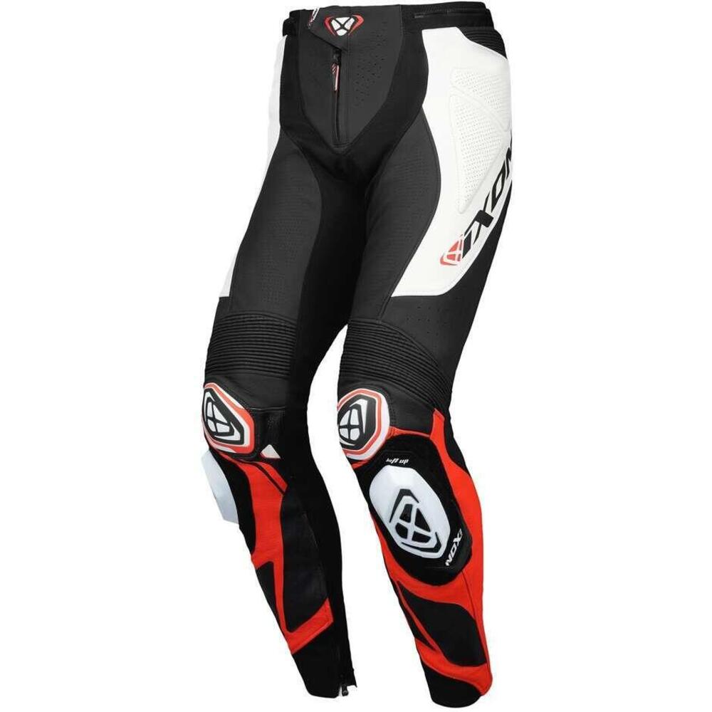 Pantalone moto pelle Ixon VORTEX 3 PT Nero Bianco