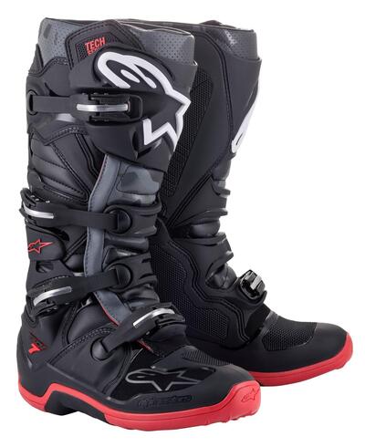 Stivali cross Alpinestars TECH 7 Nero Cool Grigio