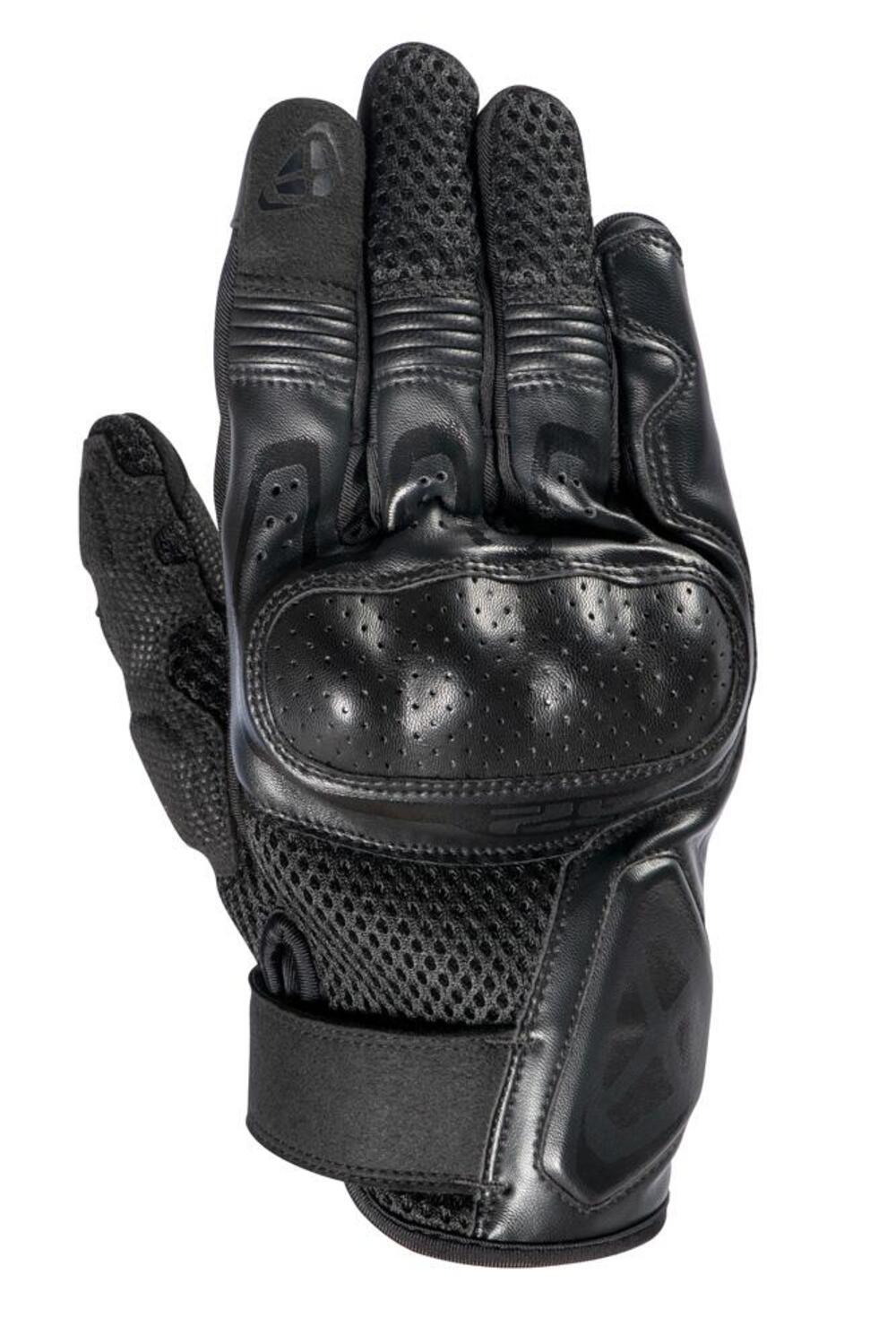 Guanti moto pelle e tessuto estivi Ixon RS2 Nero