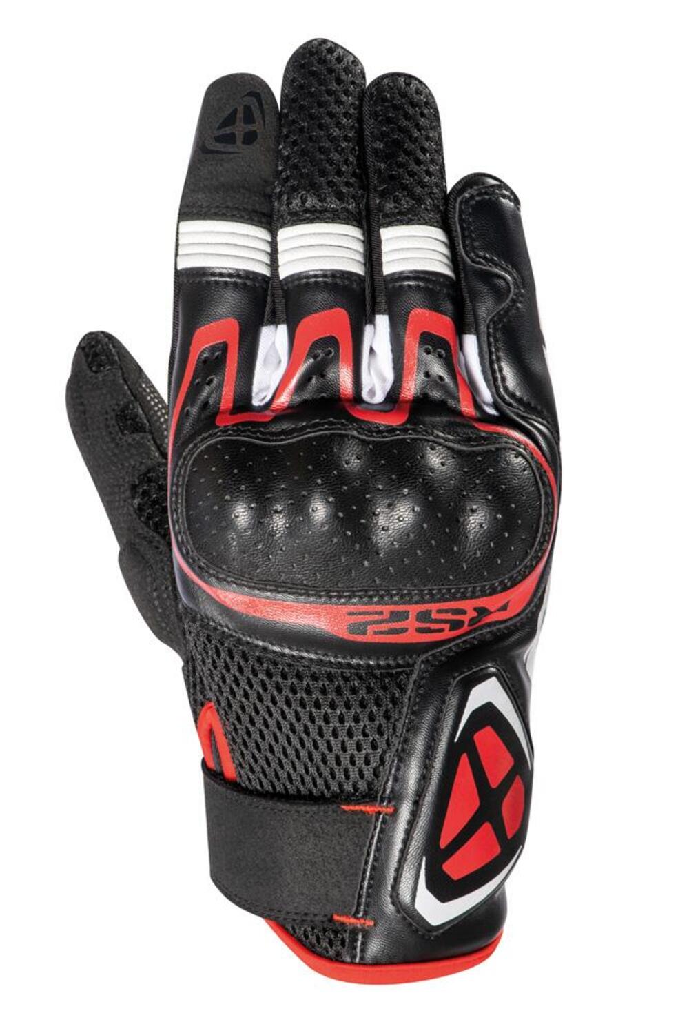 Guanti moto pelle e tessuto estivi Ixon RS2 Nero B