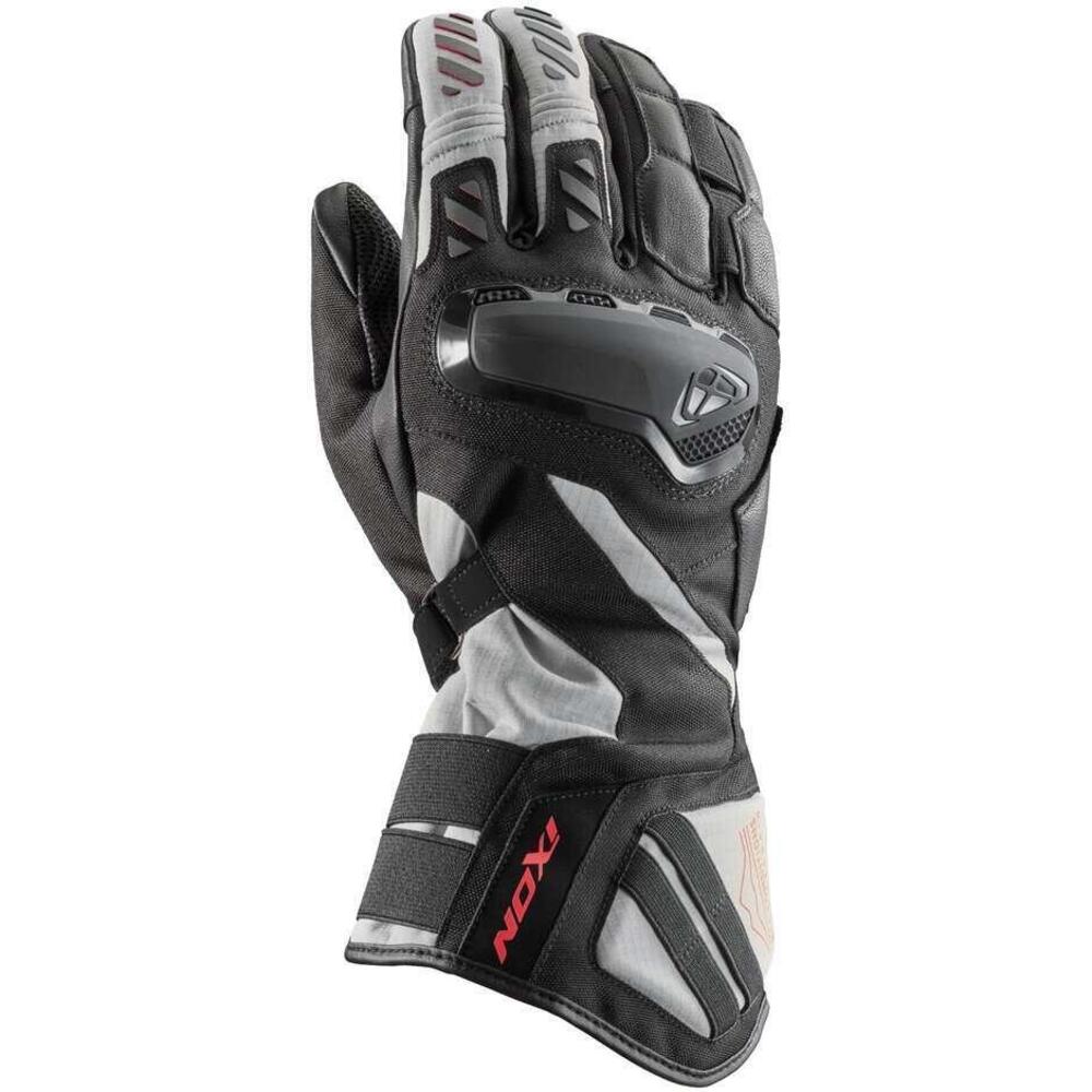 Guanti Moto Ixon MS Drakkar Nero Grigio Rosso