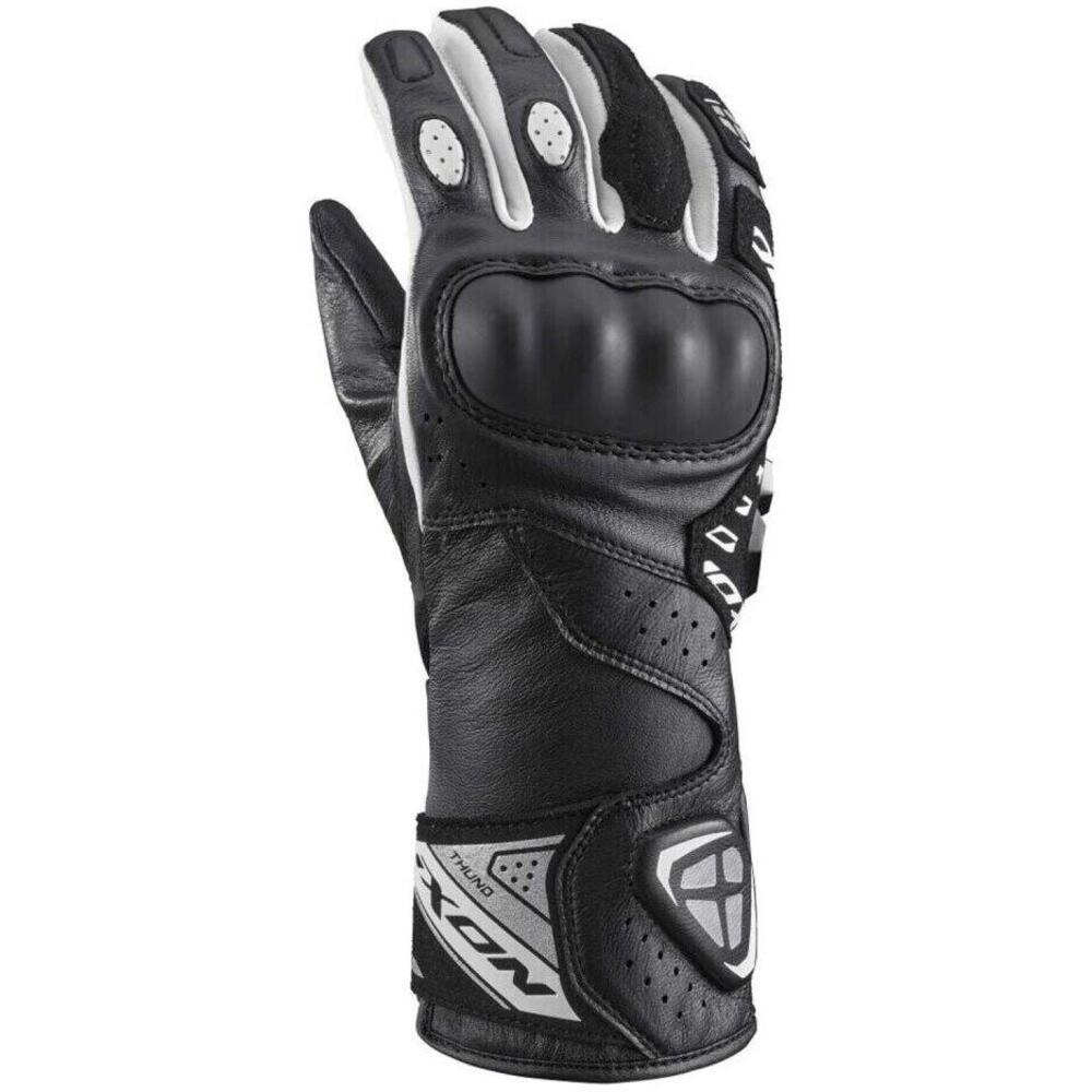 Guanti moto donna pelle Ixon THUND LADY Nero bianc
