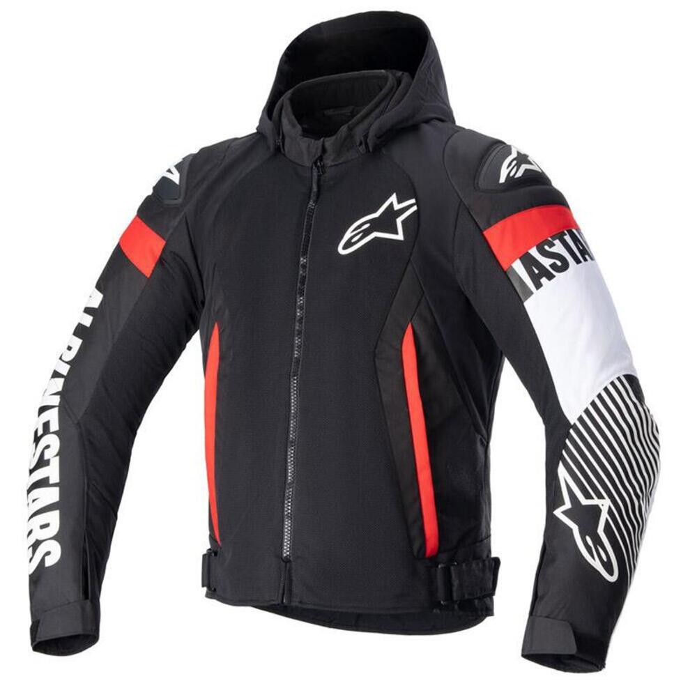 Giacca moto Alpinestars ZACA AIR Nero Bianco Rosso
