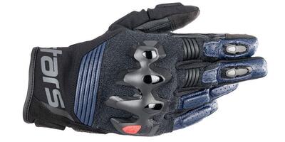 Guanti moto pelle Alpinestars HALO Blu scuro Nero