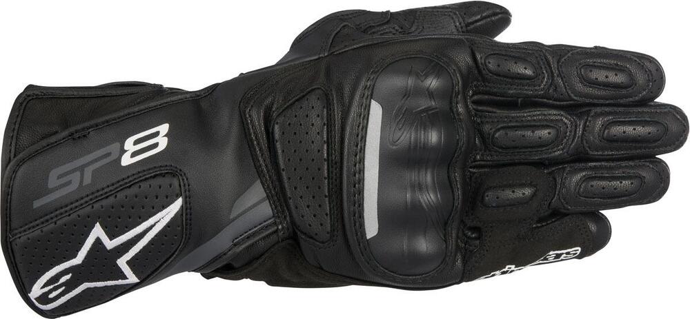 Guanti moto pelle Alpinestars SP-8 V2 nero grigio