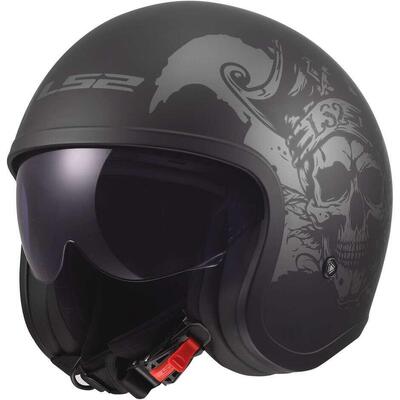 Casco Jet LS2 OF599 Spitfire II Willy Nero Grigio