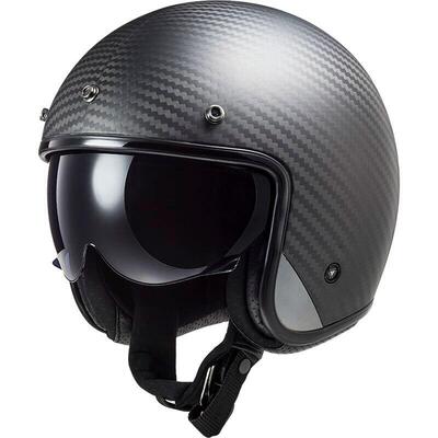 Casco Jet LS2 OF601 Bob 2 Carbon nero opaco 06