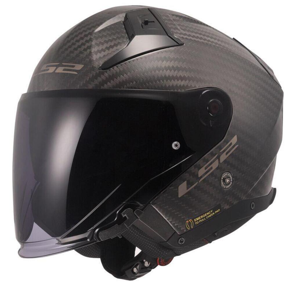 Casco Jet LS2 OF603 Infinity 2 Carbon Solid opaco