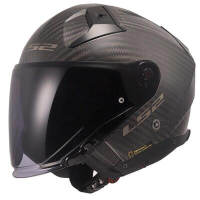 Casco Jet LS2 OF603 Infinity 2 Carbon Solid opaco