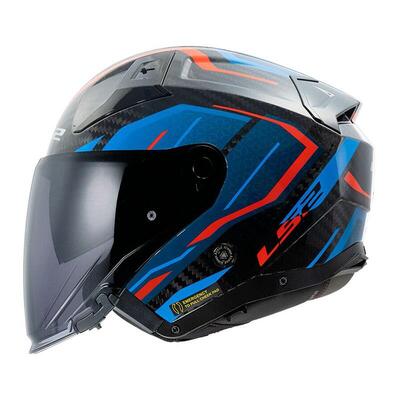 casco jet LS2 Infinity 2 in carbonio blu