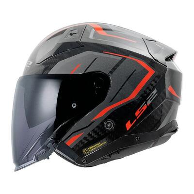 casco jet LS2 Infinity 2 Urus in carbonio rosso
