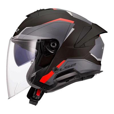 casco jet LS2 OF618 Verso 2 Air nero rosso