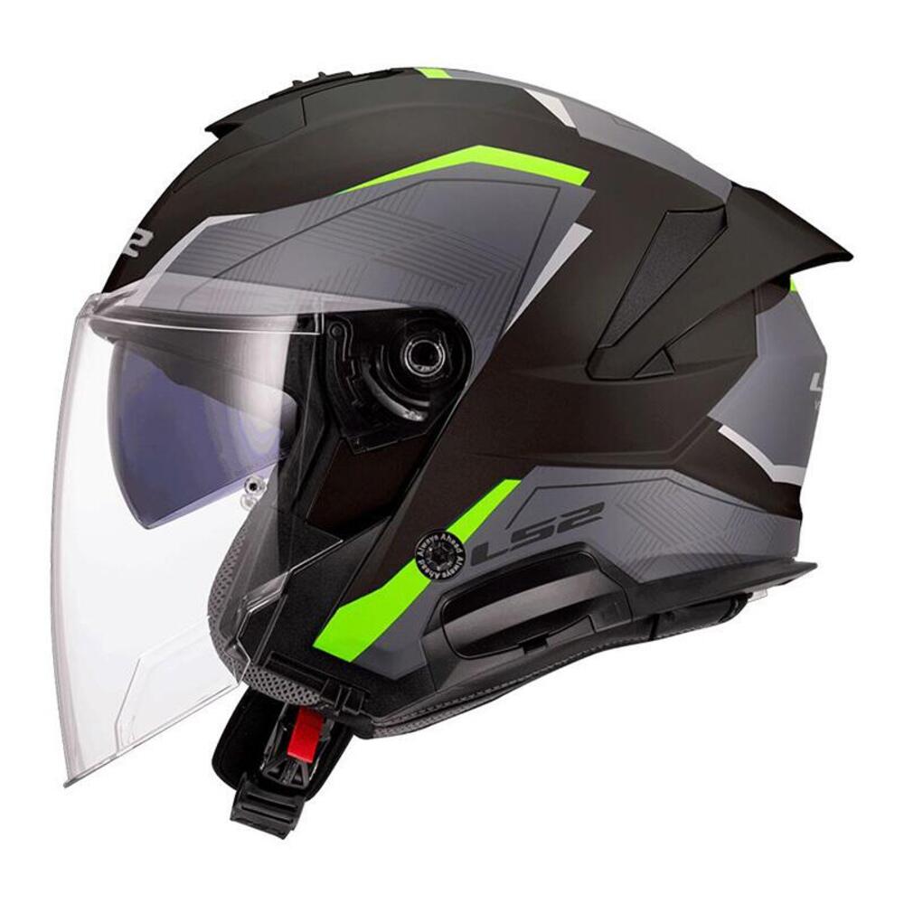 casco jet LS2 Verso 2 giallo opaco