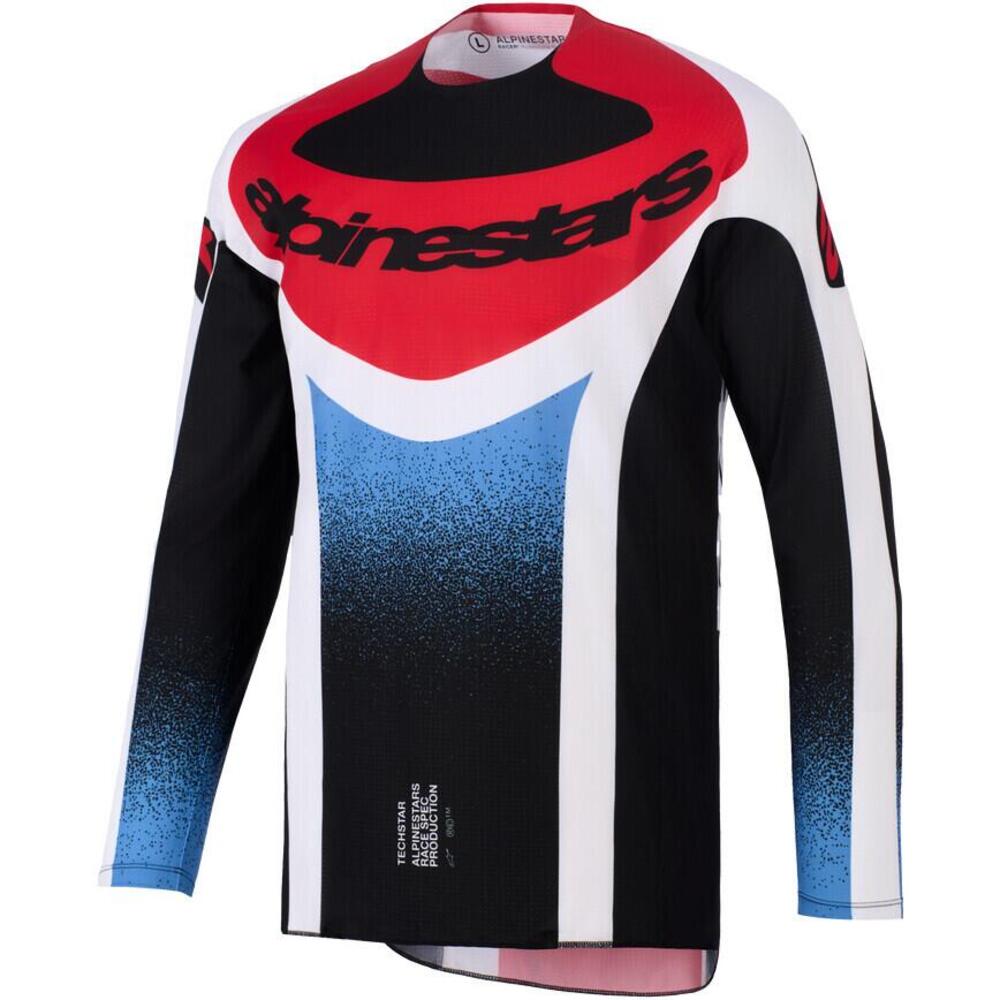 Maglia Cross Alpinestars Techstar Knif Nero Bianco