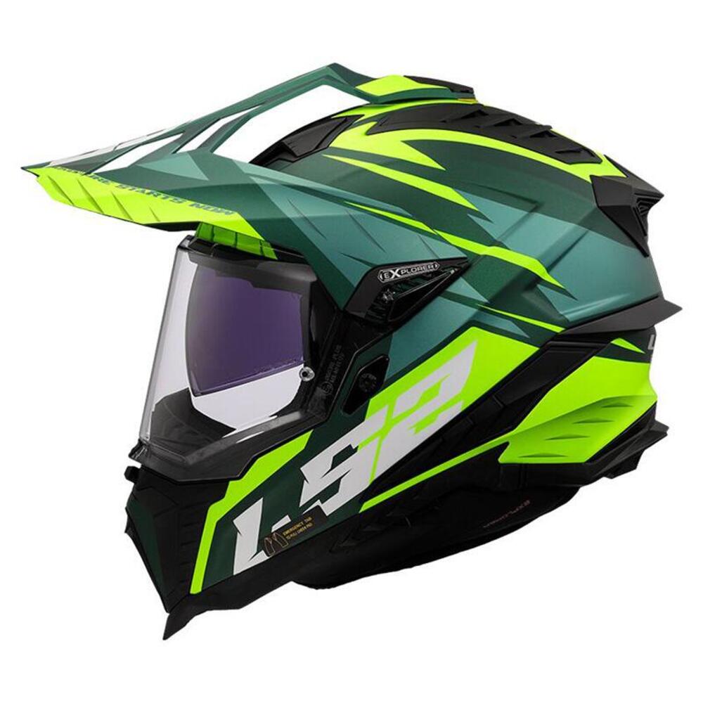 casco trail LS2 MX701 Explorer Spire verde opaco