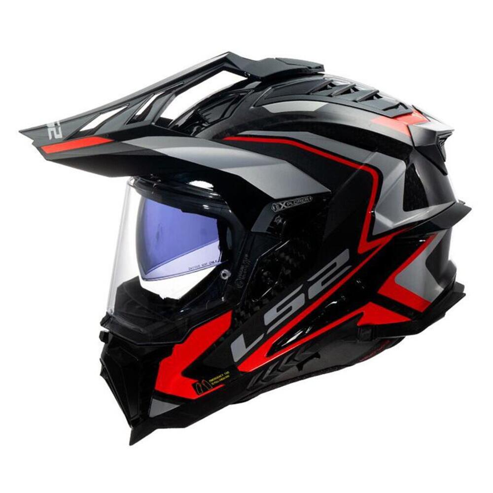 casco trail LS2 Explorer in carbonio rosso