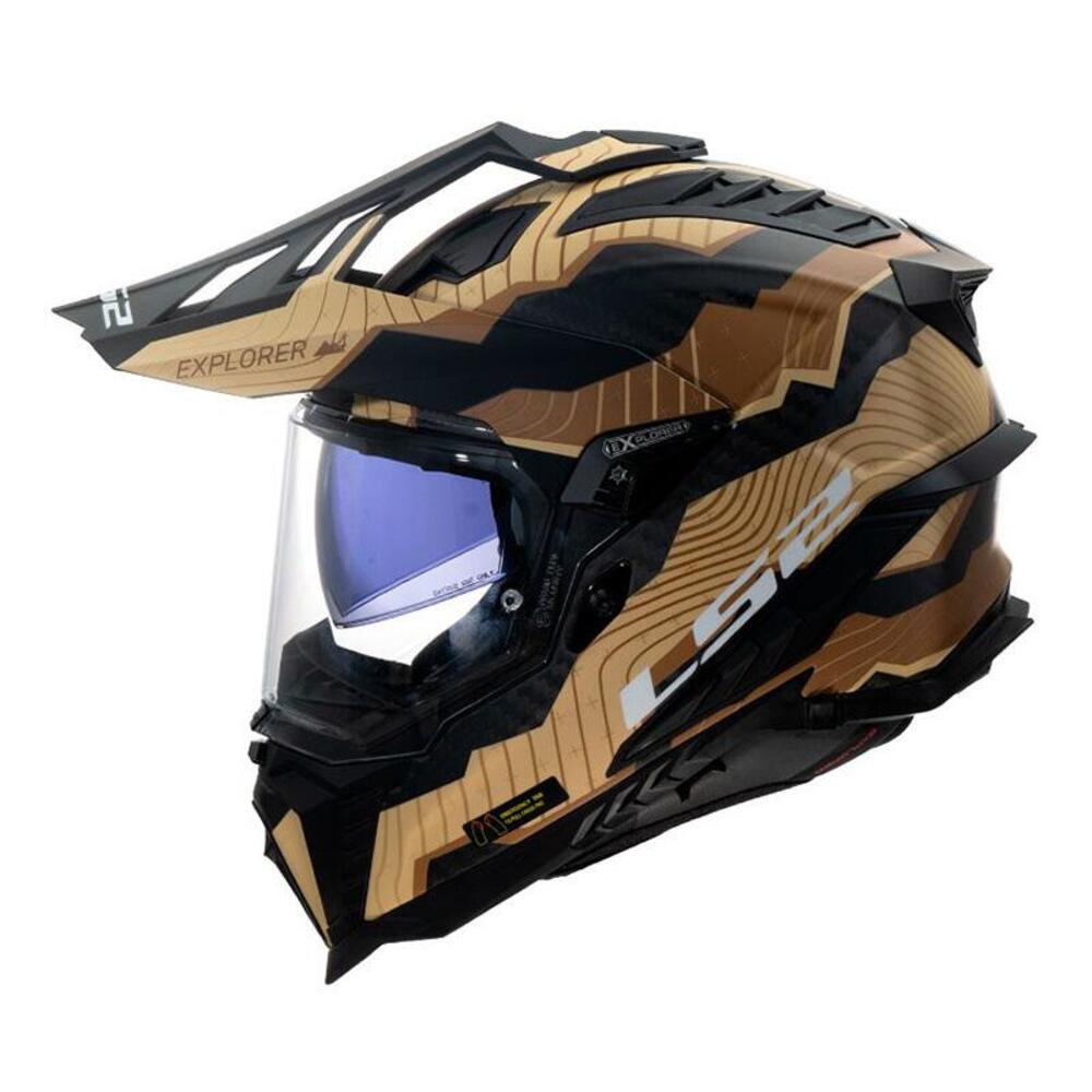 casco trail LS2 MX701 Explorer in carbonio sabbia
