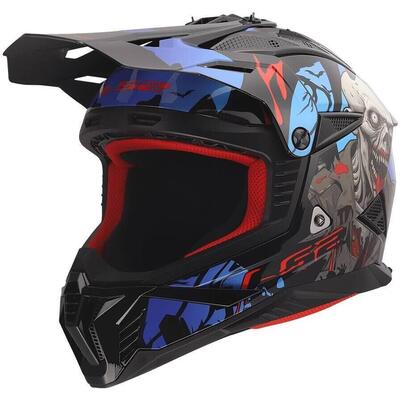 Casco Cross LS2 MX708 Fast II Zombie II Nero Rosso