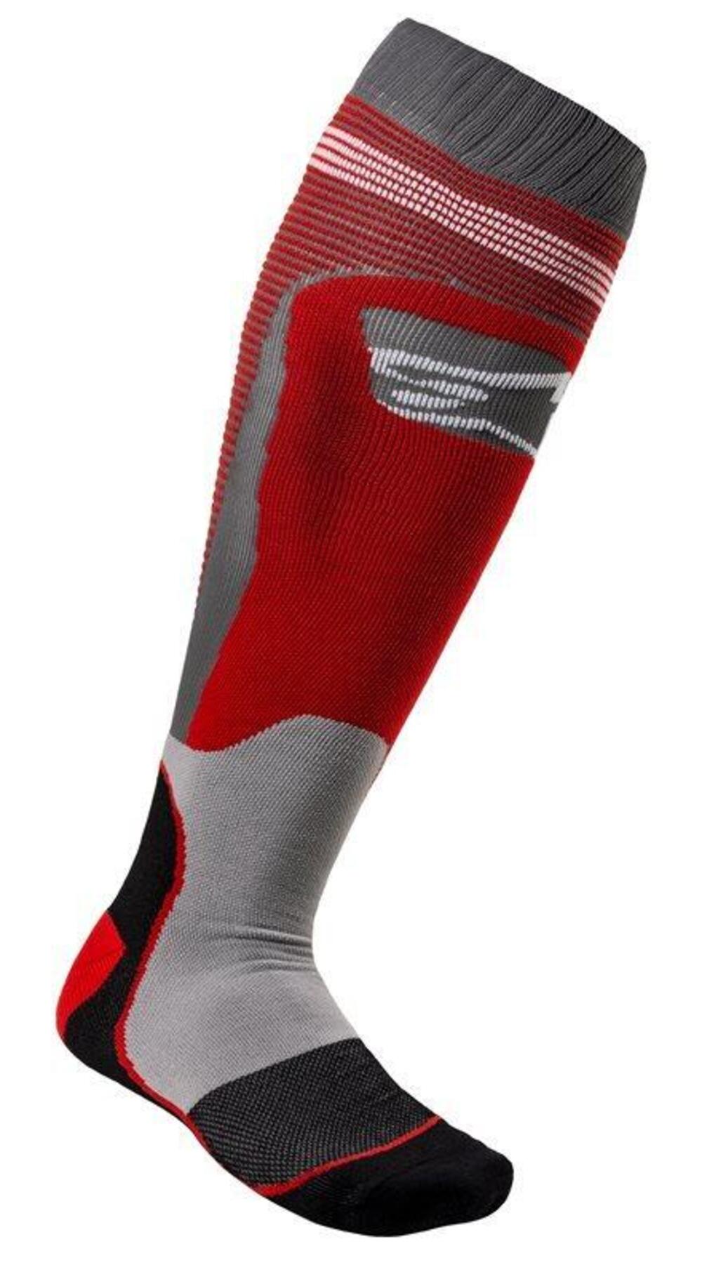 Calze tecniche Alpinestars MX PLUS-1 Rosso Grigio