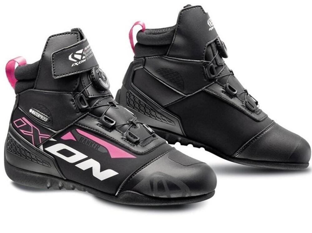 Scarpe moto Ixon RANKER WP LADY Nero Bianco Fucsia