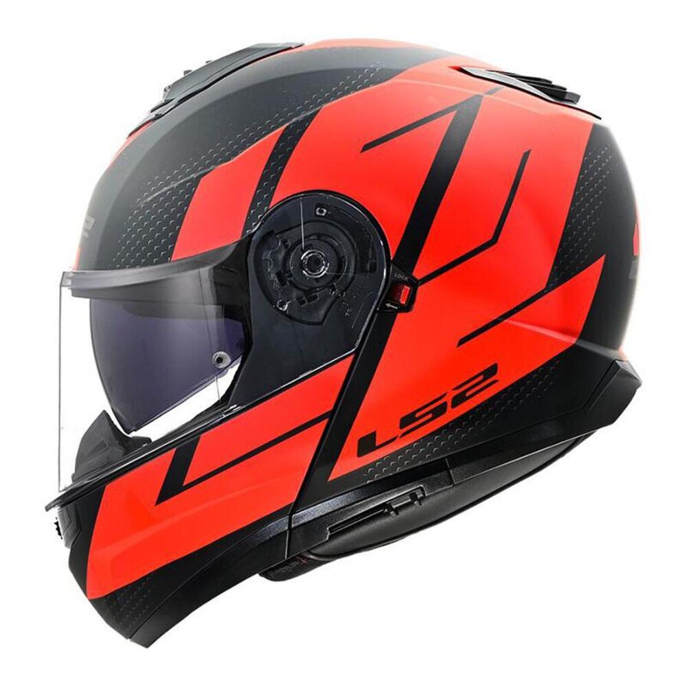 casco modulare LS2 Strobe II Code Nero Rosso