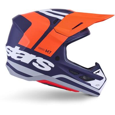 Casco Cross Alpinestars SM7 Core Arancio Blu Opaco