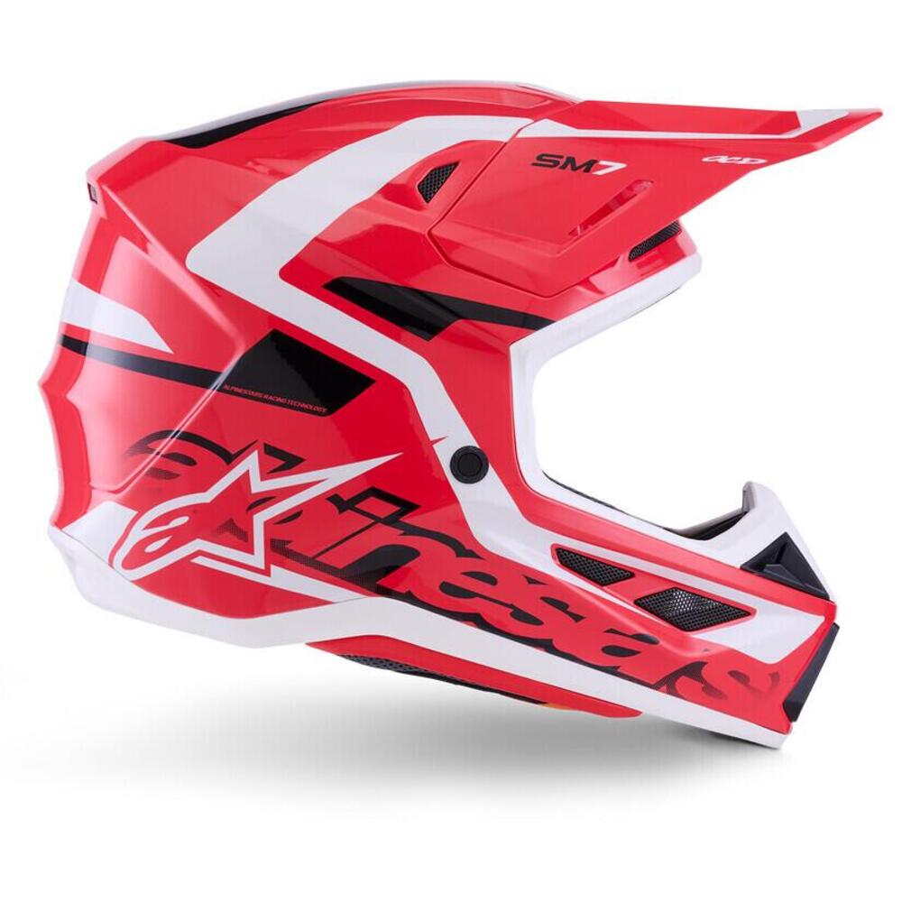 Casco Cross Alpinestars SM7 Deed Rosso Nero Bianco