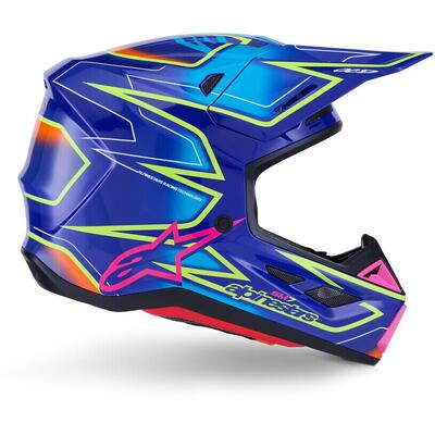 Casco Cross Alpinestars SM7 Cast Blu Rosa Giallo F