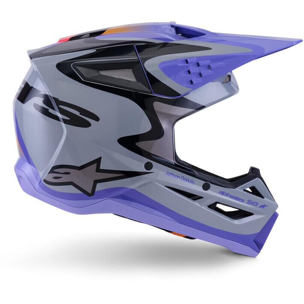 Casco Cross Alpinestars SM3 Jettson Grigio Viola N