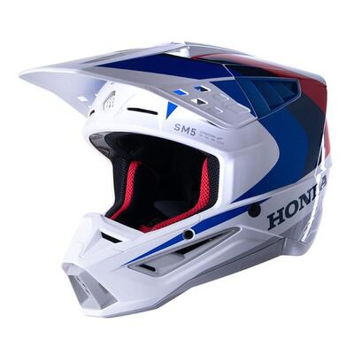 casco motocross Alpinestars SM5 bianco blu