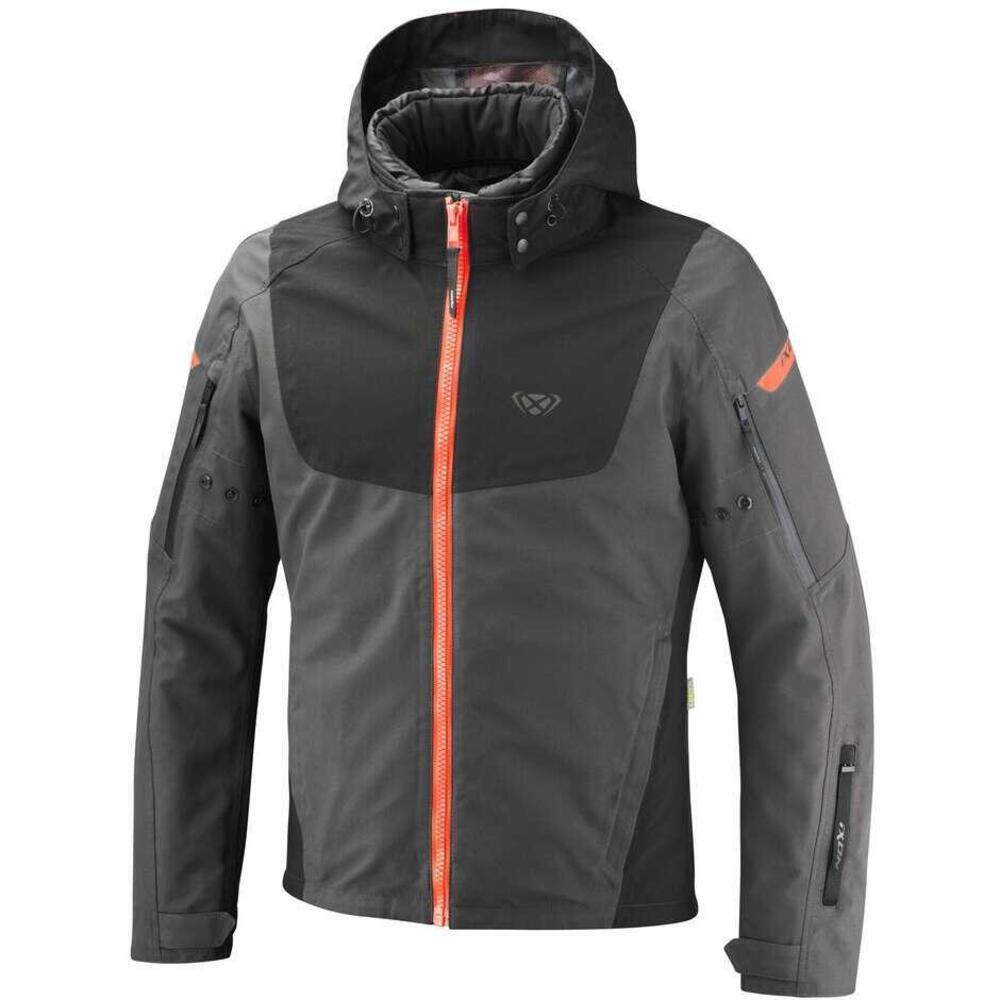 Giacca Moto Ixon Burning Antracite Nero Giallo Ros