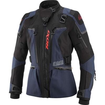 Giacca Moto Donna Ixon Odin Lady Navy Nero Rosso V