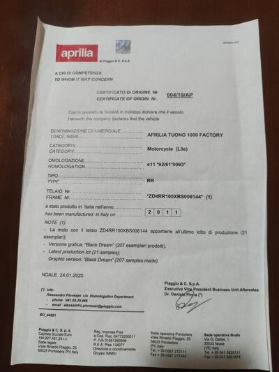 Aprilia Tuono 1000 R Factory (2006 - 11) usata