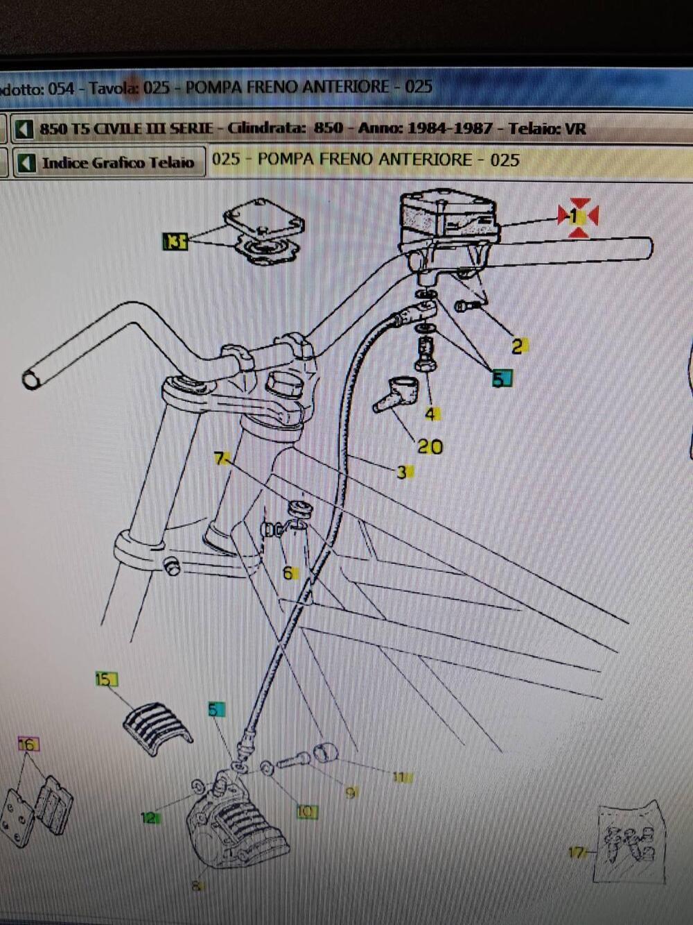 POMPA FRENO ANT. T5 CIVILE/V35III/LEMANS 1000/SPII Brembo (5)
