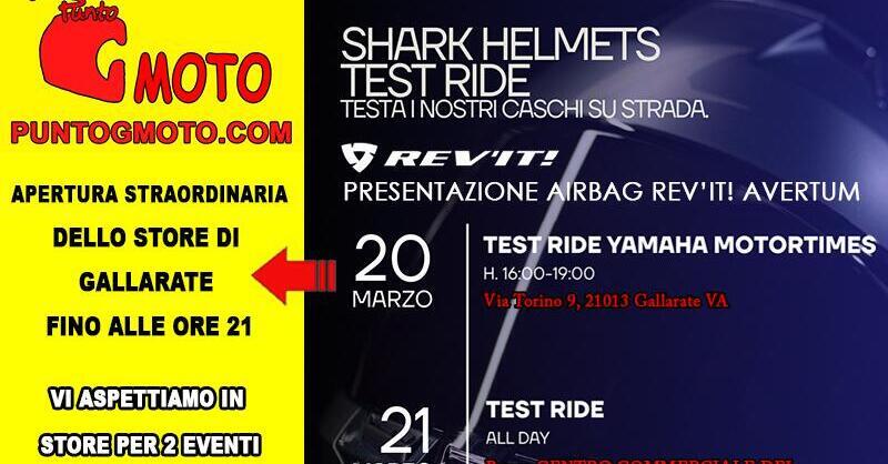 Punto G Moto: test ride con Revit, Shark e Yamaha: caschi, airbag e moto da provare