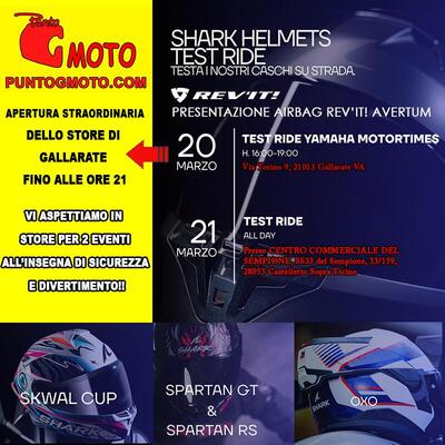 Punto G Moto: test ride con Revit, Shark e Yamaha: caschi, airbag e moto da provare